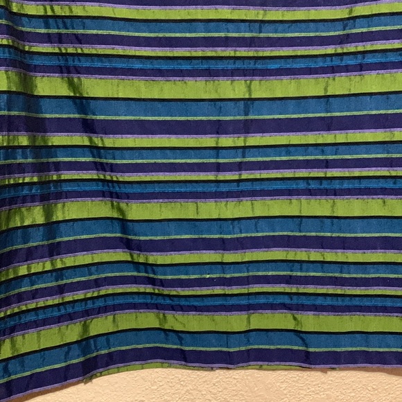 c.l.o.t.h.e.s Jacket Blazer XL Navy Blue Green Stripes 3/4 Sleeve Front Buttons - Picture 12 of 14